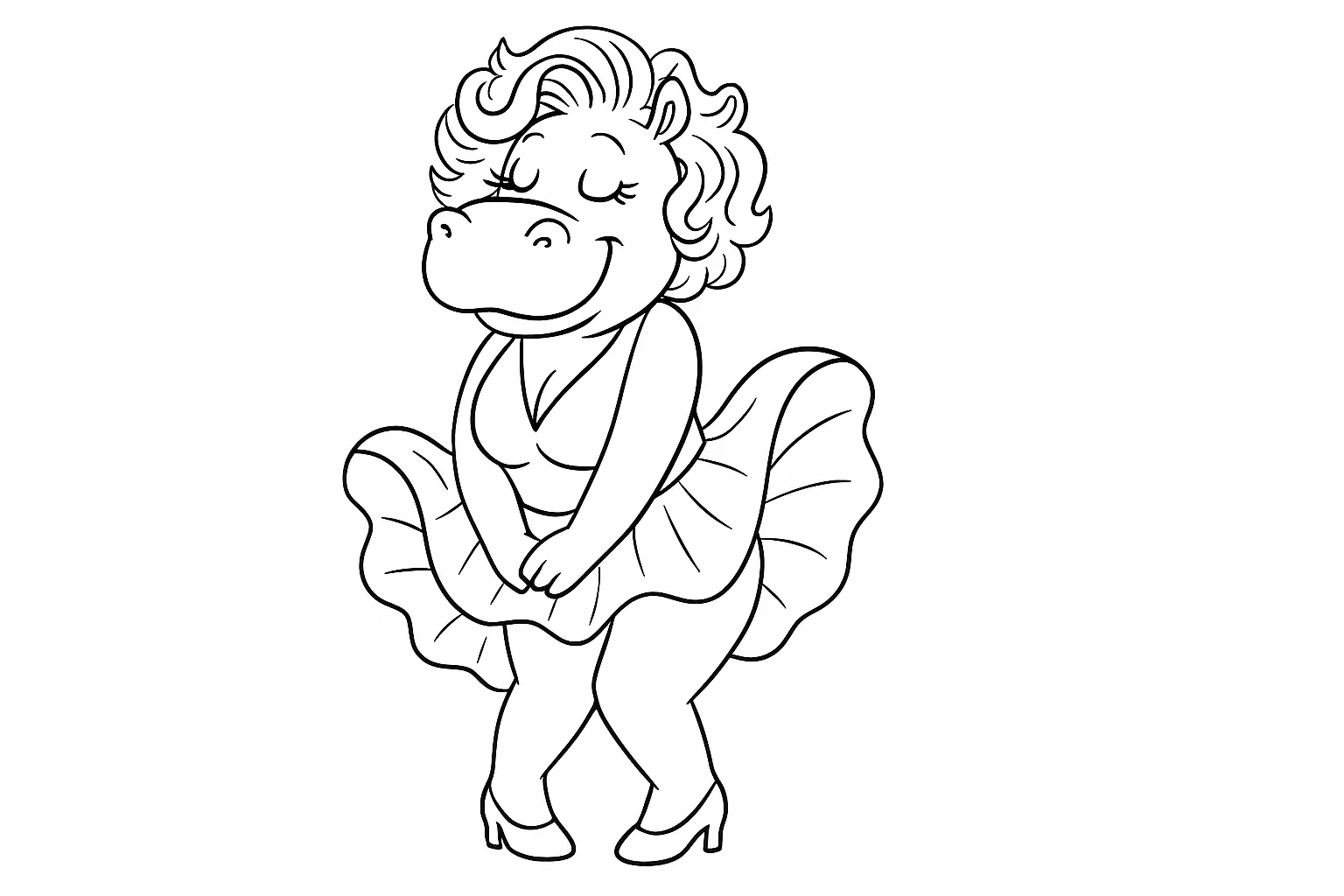 Hoofed Style Icon – Hippo in a Monroe Moment