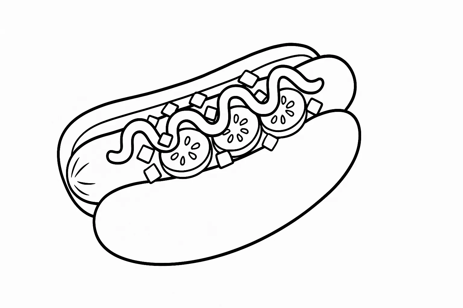 Hot Dog Coloring Page – Free Printable Template