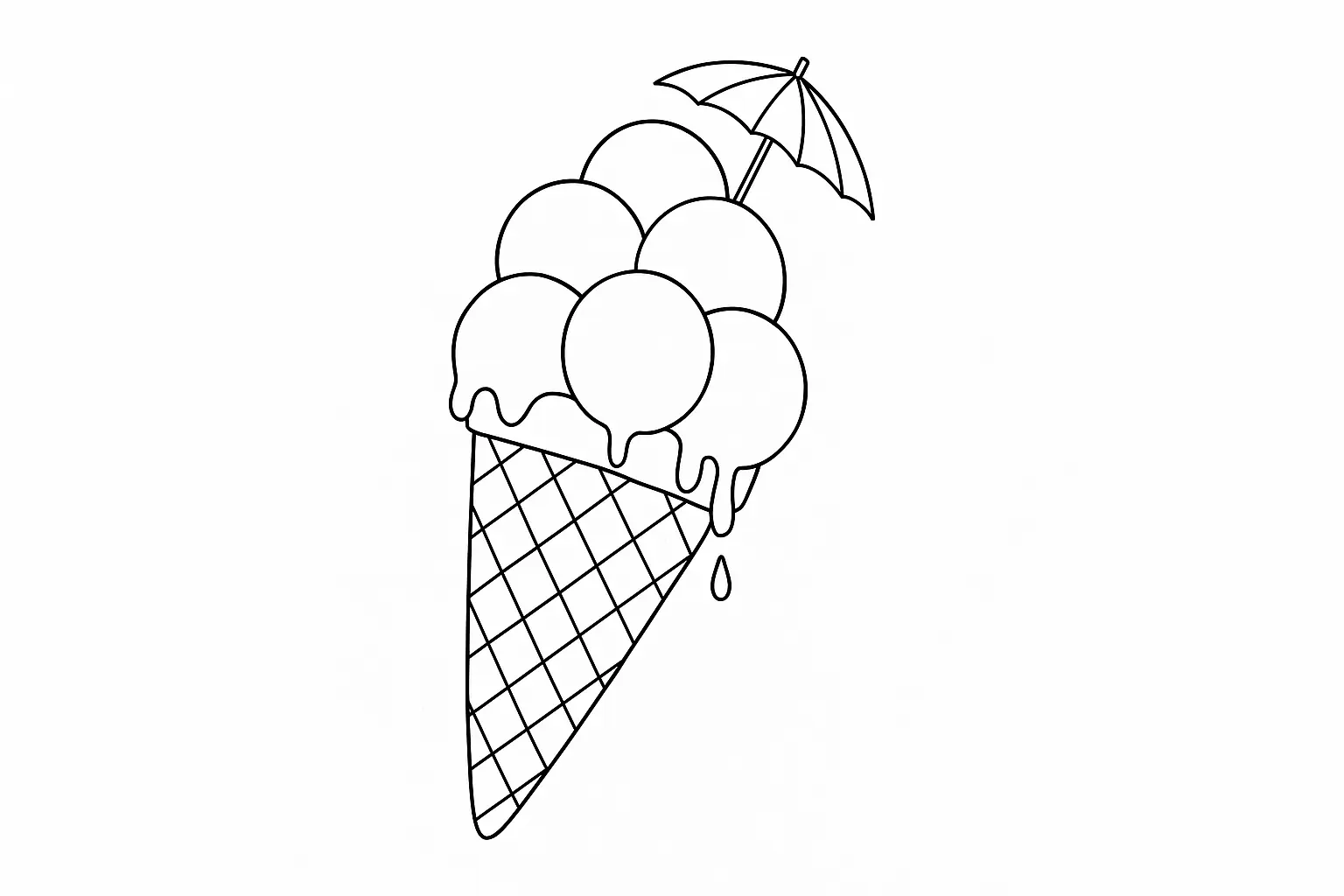 Ice Cream Coloring Page – Summer Template for Kids