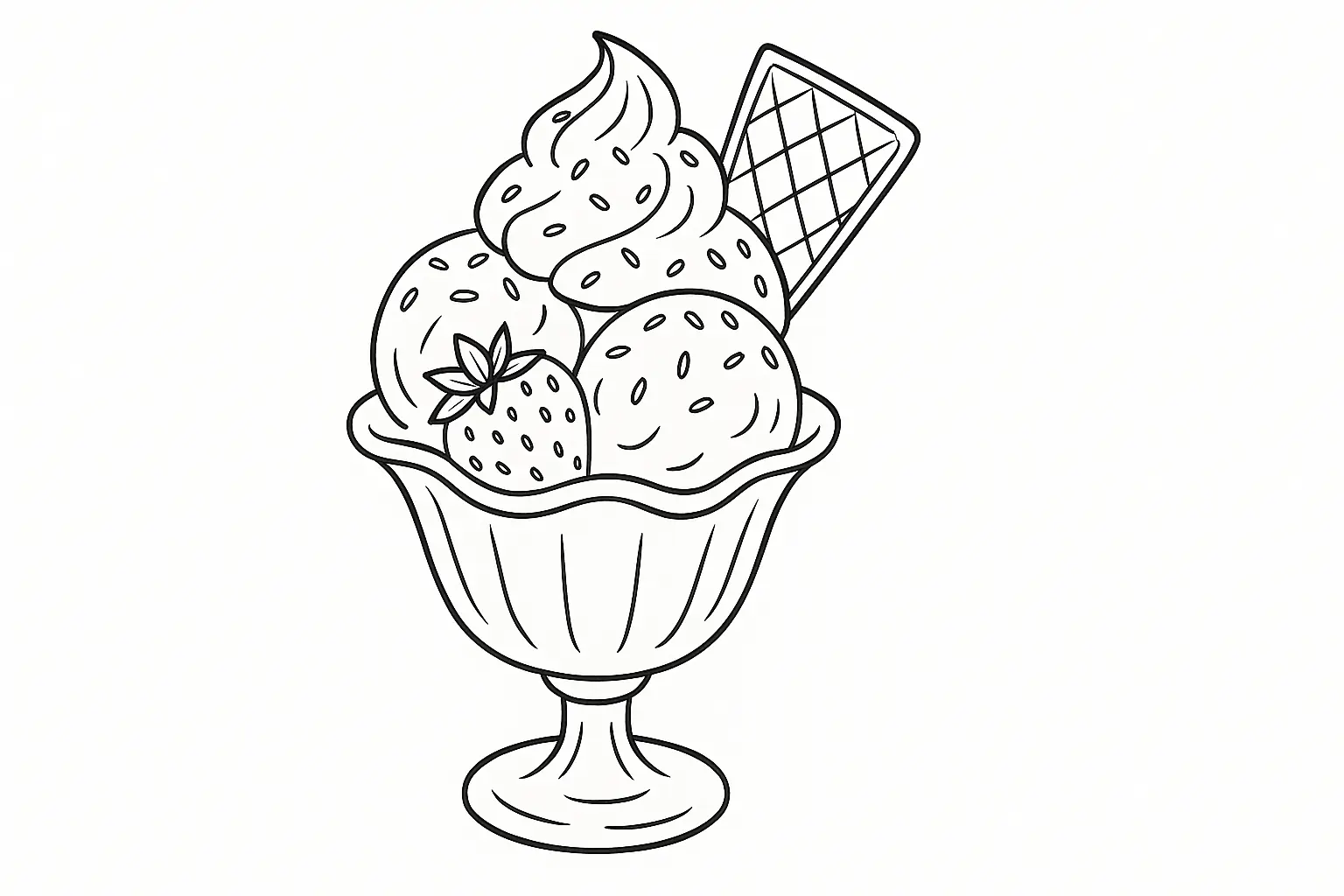Ice Cream Sundae with Strawberries and Sprinkles