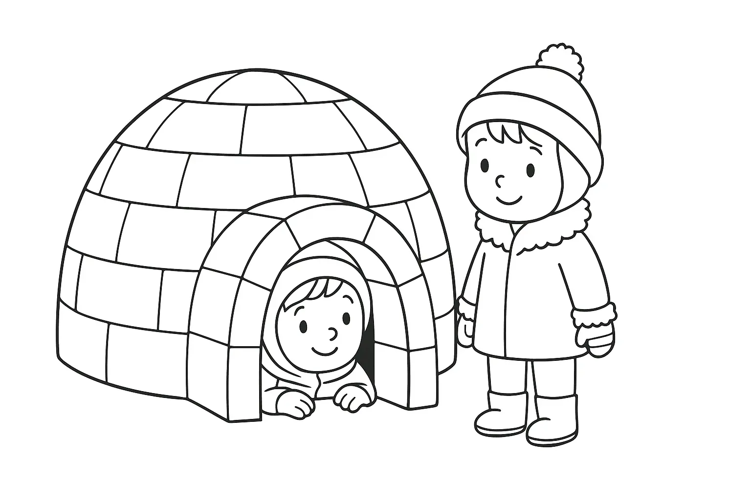 Igloo Coloring Page for Kids – Free Printable PDF