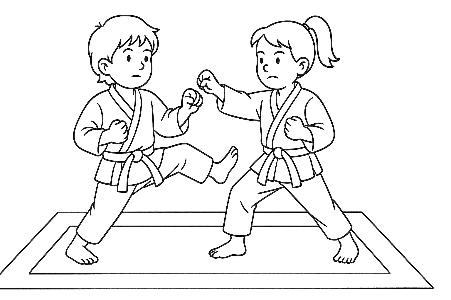 Kids Karate Coloring Page – Free Printable