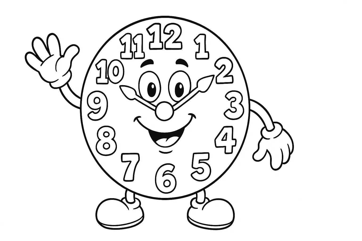 Learning Clock Coloring Page: PDF Template for Kids Now