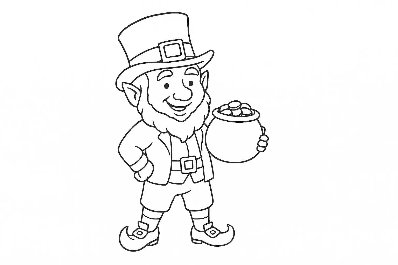 Leprechaun Coloring Page – Free Printable PDF