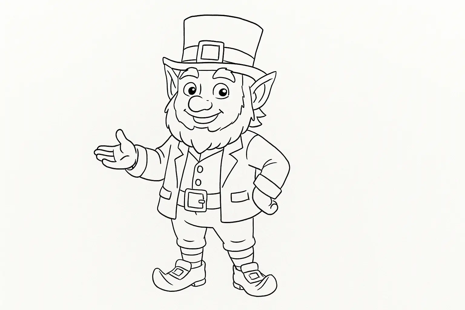 Leprechaun Coloring Page – Free Printable PDF