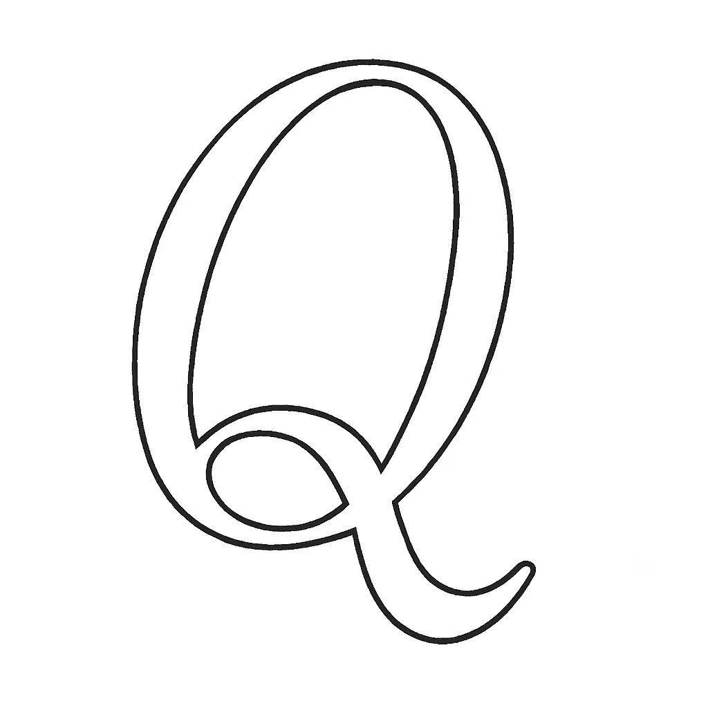 Letter Q Coloring Page – Writing & Learning