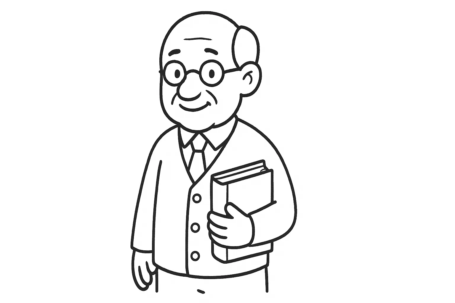 Librarian Coloring Page: Simple Template for Kids