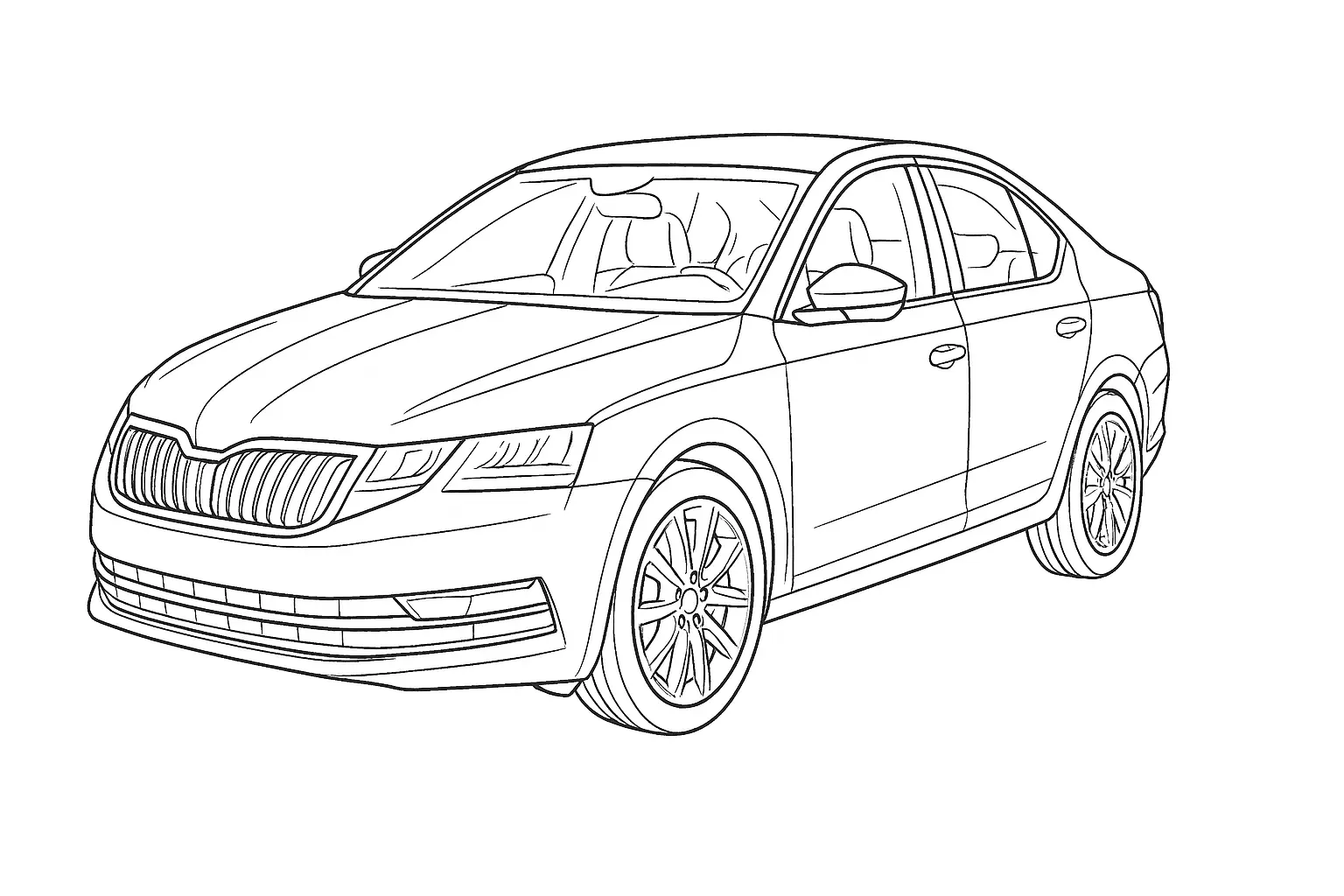 Limousine Coloring Page: PDF Template for Car Fans