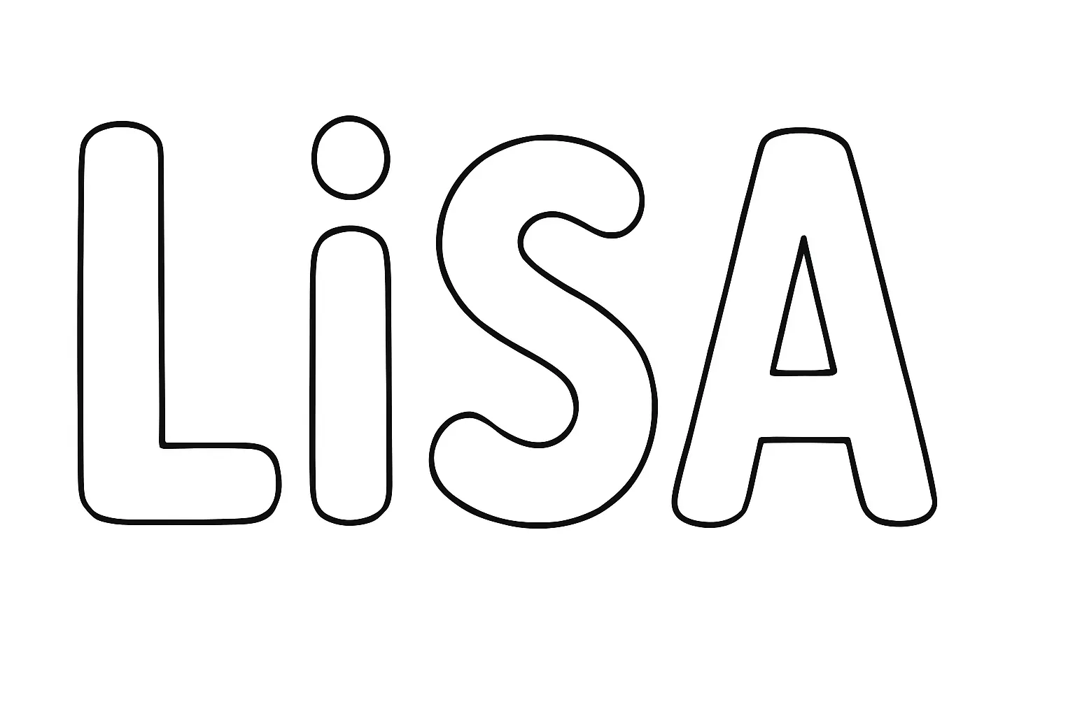 Lisa Letters: Simple Coloring Page for Coloring & Learning