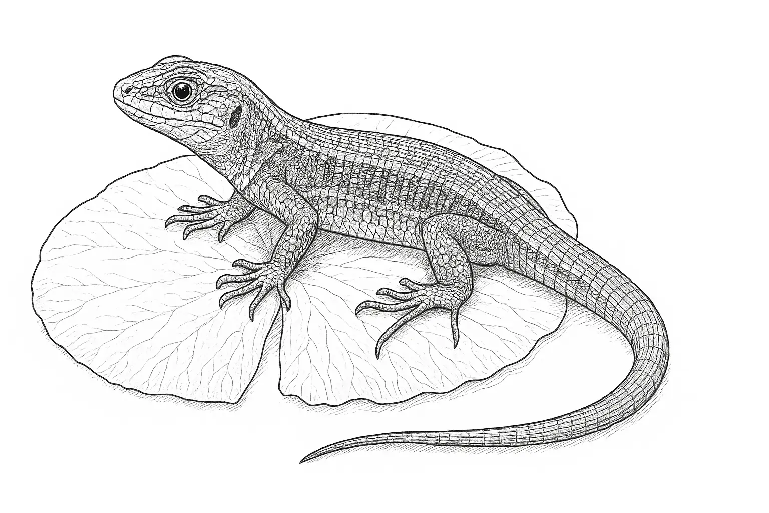 Lizard Coloring Page – Free DIN A4 PDF