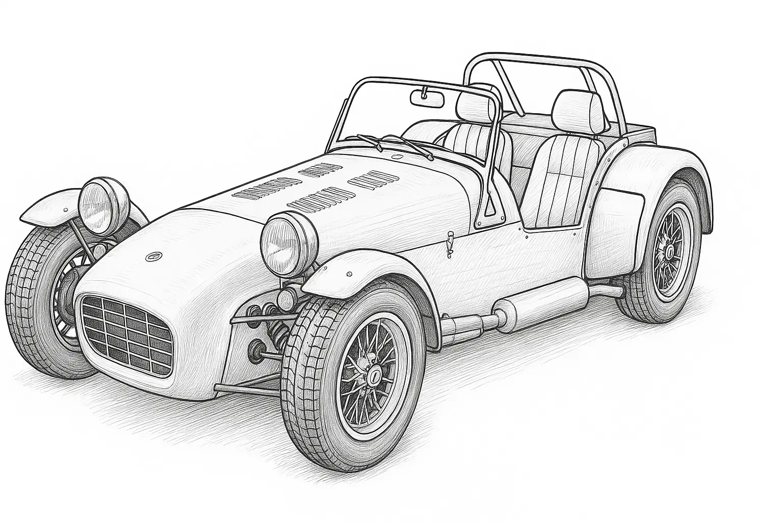 Lotus Seven Coloring Page – Sports Car Icon to Print