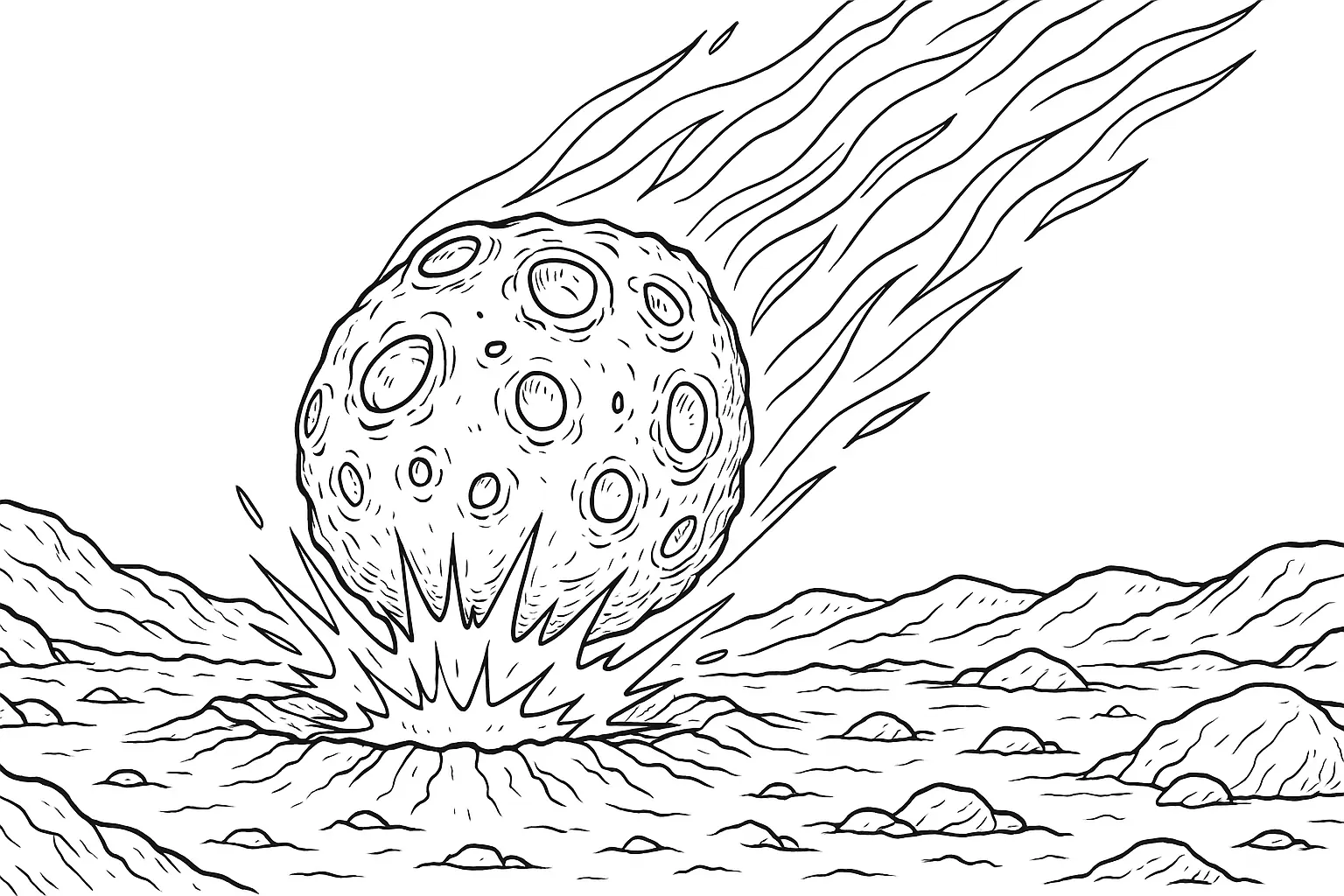 Meteorite Coloring Page – Free PDF to Download