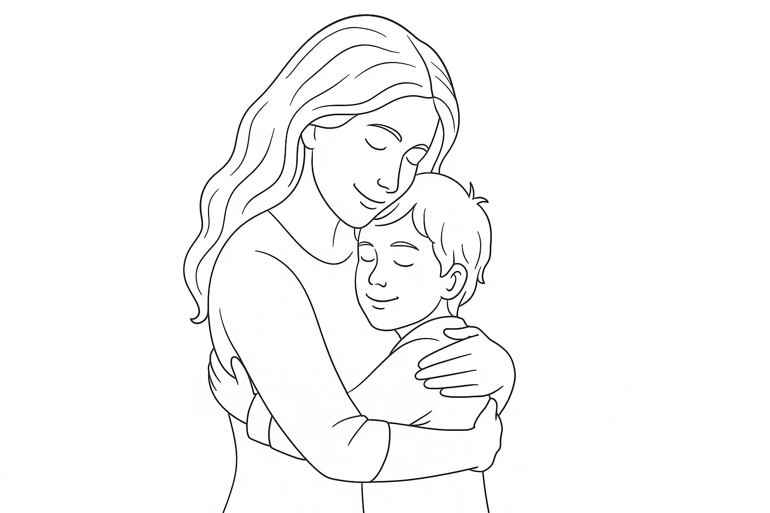 Mother Cuddling with Child for Mother's Day