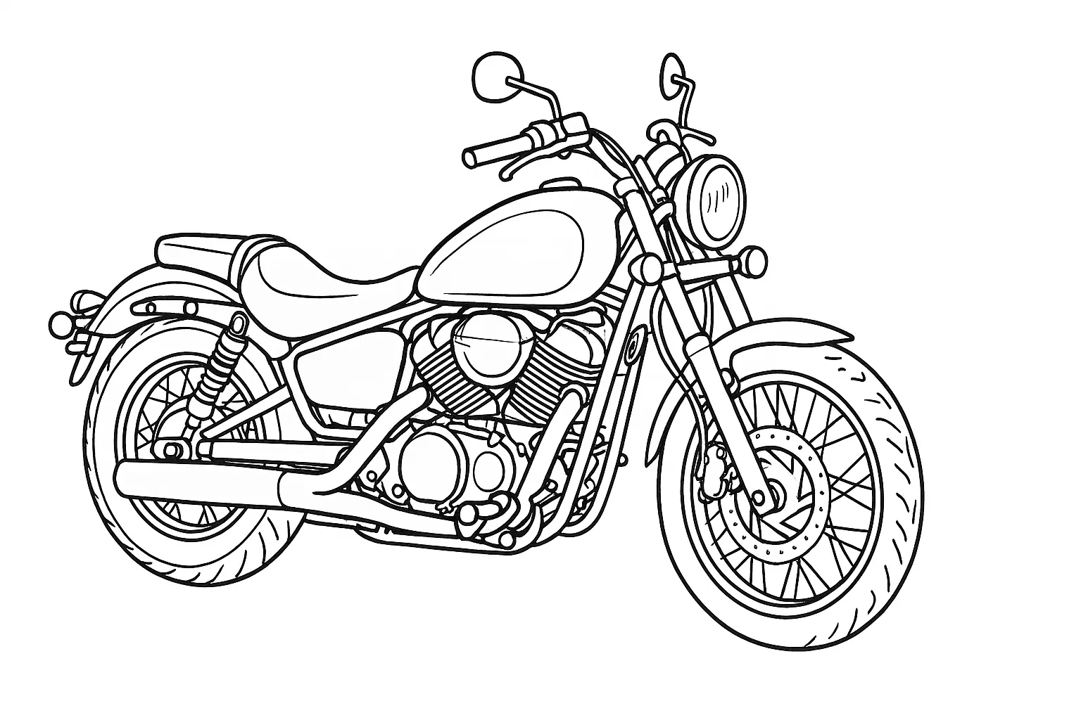 Motorcycle Coloring Page: Free Printable Template
