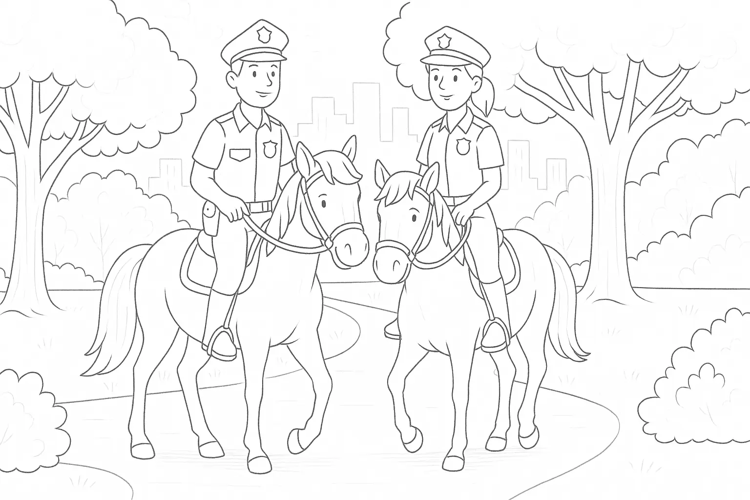 Mounted Police Patrolling the Park