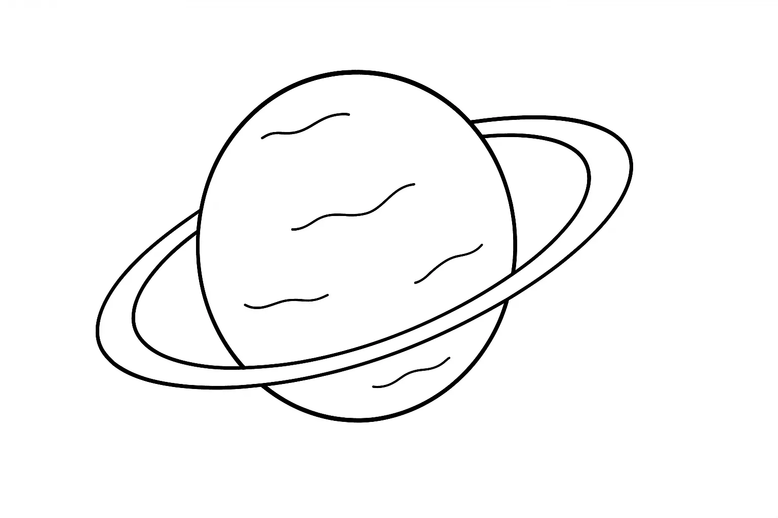 Neptune Coloring Page: Simple Template with Ring Band