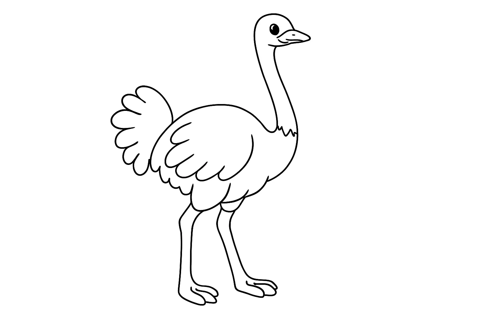 Ostrich Coloring Page – Free Printable Template