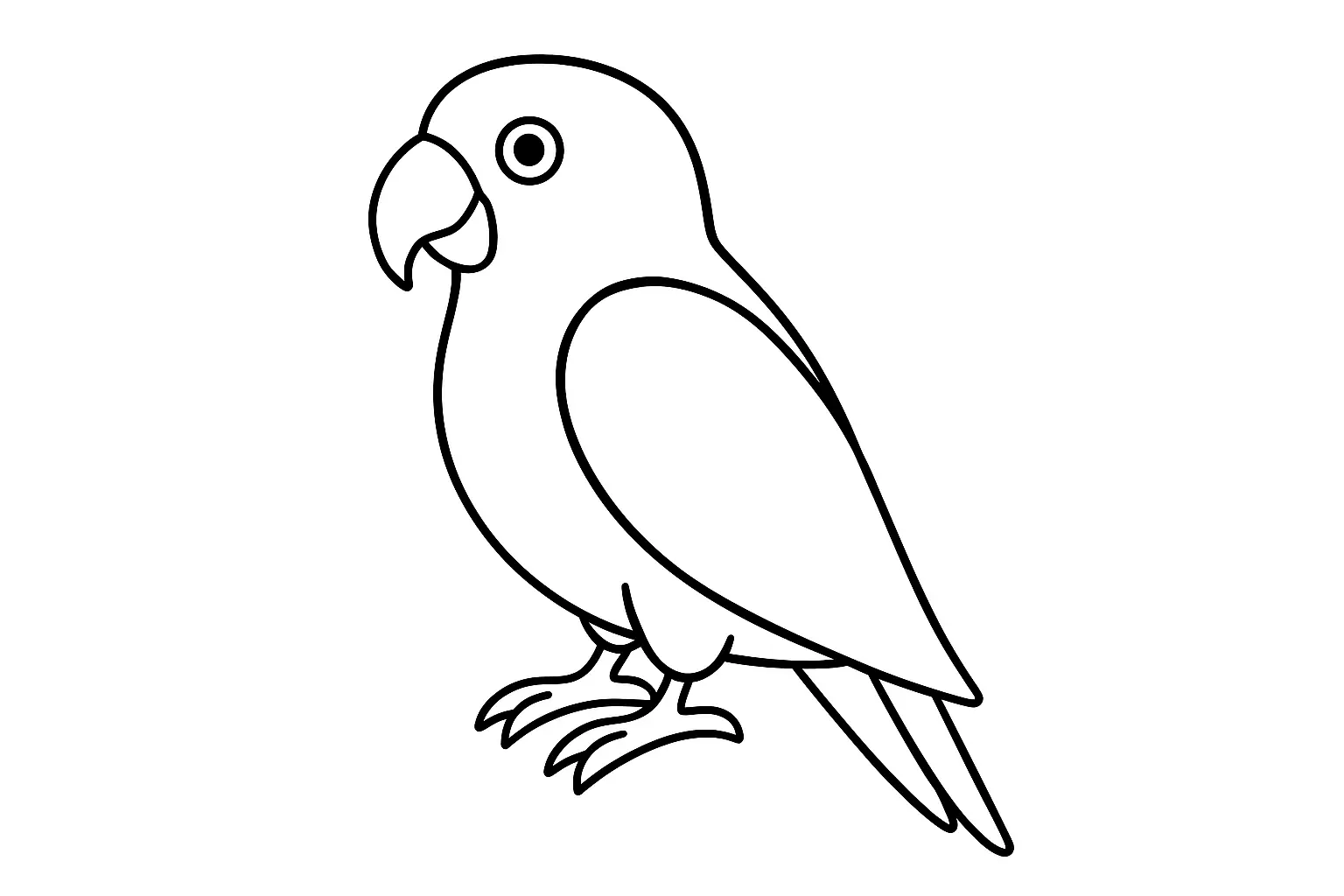 Parrot Coloring Page – Free Template for Kids