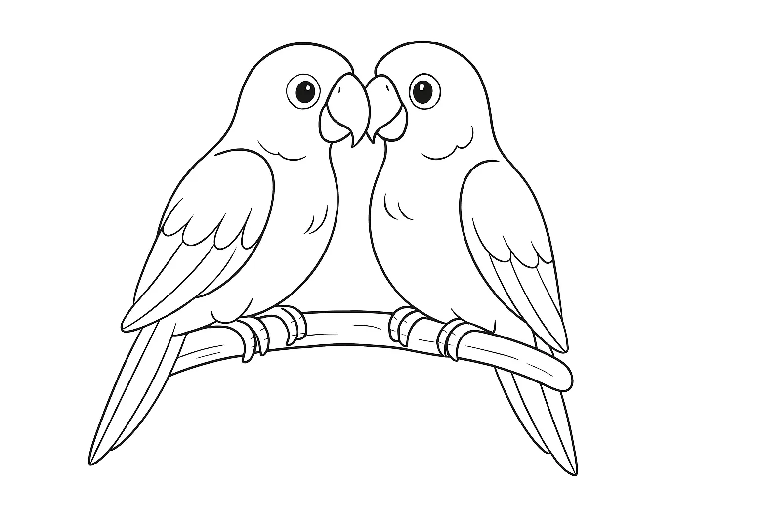 Parrots in Harmony – Free Printable Coloring Page