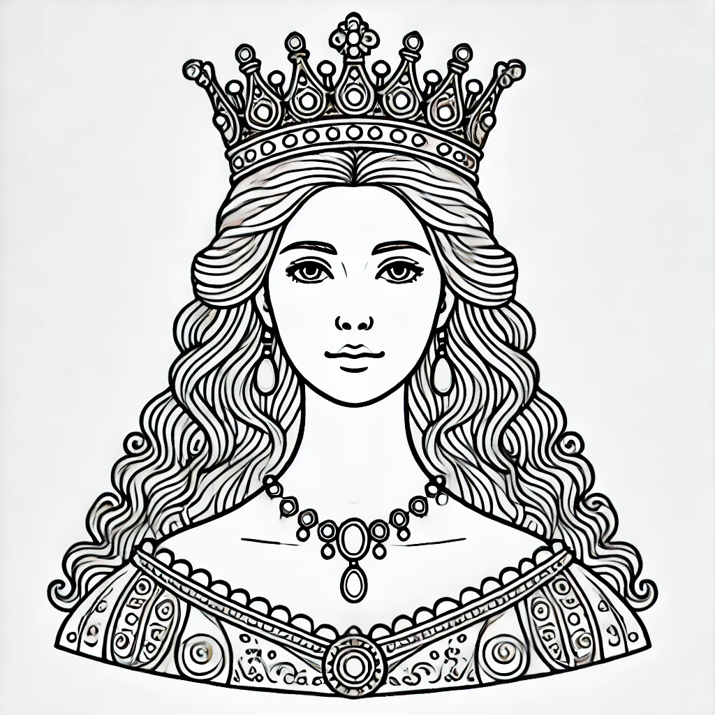 Picturesque Queen Portrait for Children