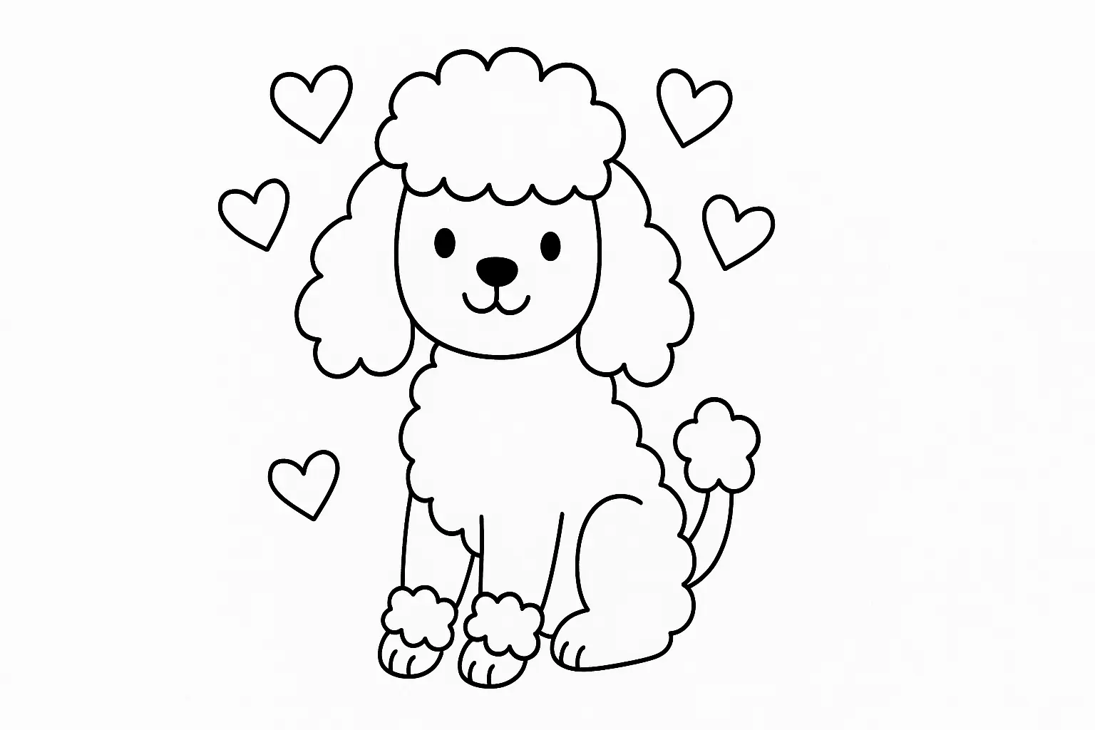 Poodle Coloring Page – Cute Free Printable for Kids