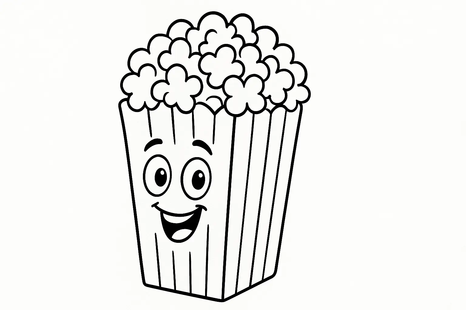 Popcorn Coloring Page for Kids – Free Printable