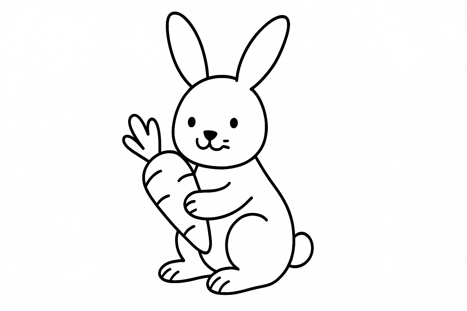 Rabbit With Carrot Coloring Page – Free Printable