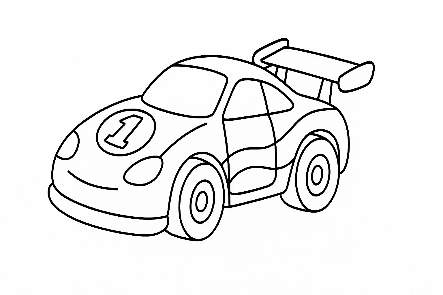 Racing Car Coloring Page for Kids