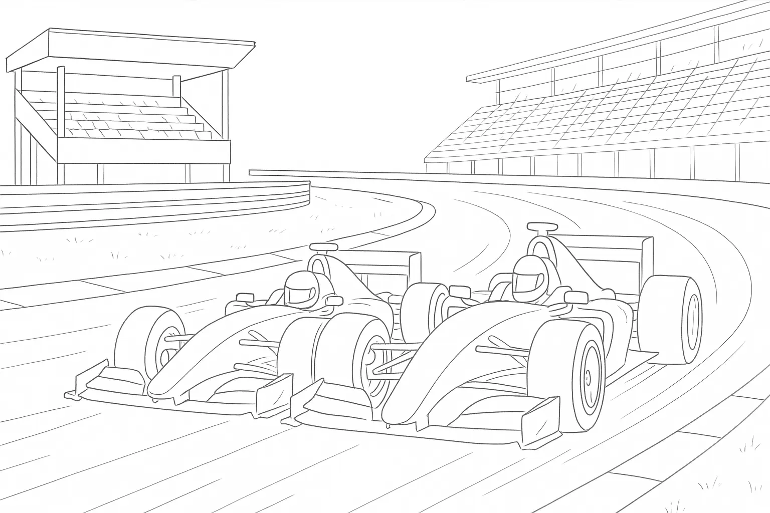 Racing Cars on the Racetrack