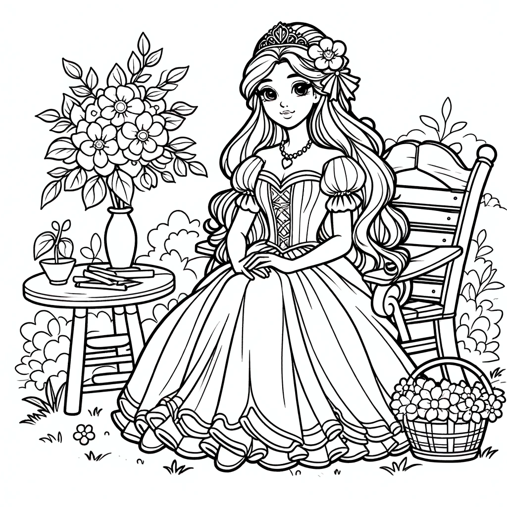 Relaxed Princess in the Garden - Ideal for Kids