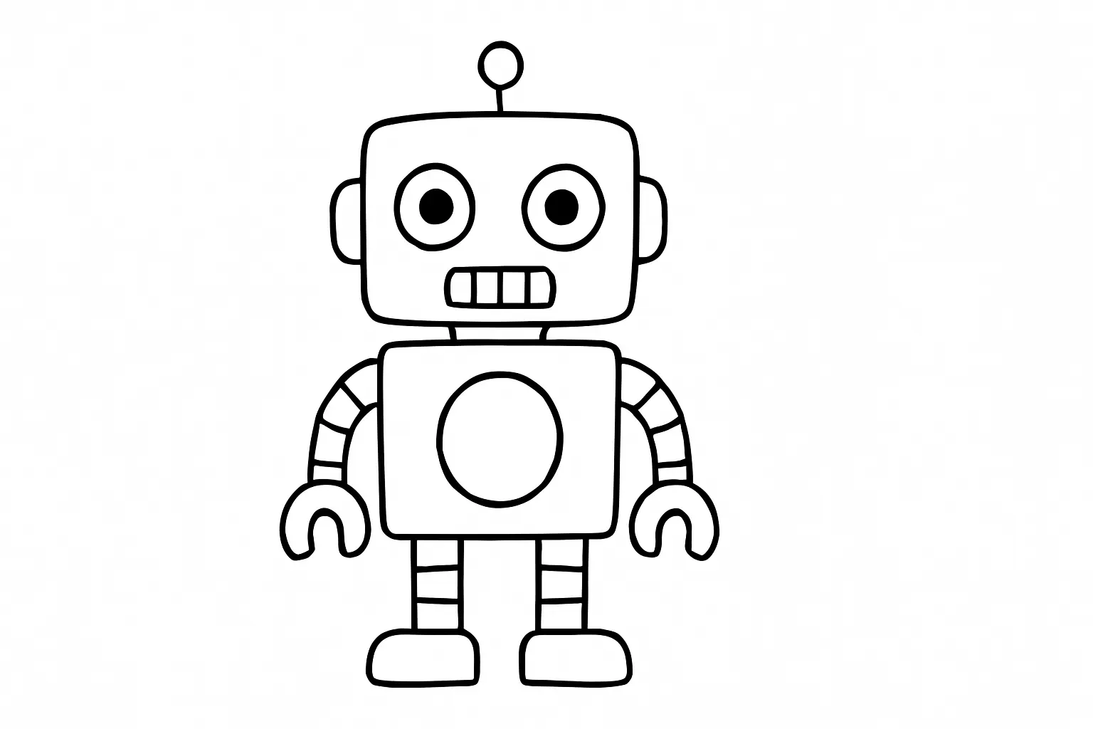 Robot Coloring Page – Free Template for Printing
