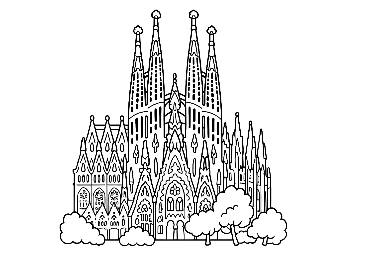 Sagrada Família Coloring Page: Free Template for Kids