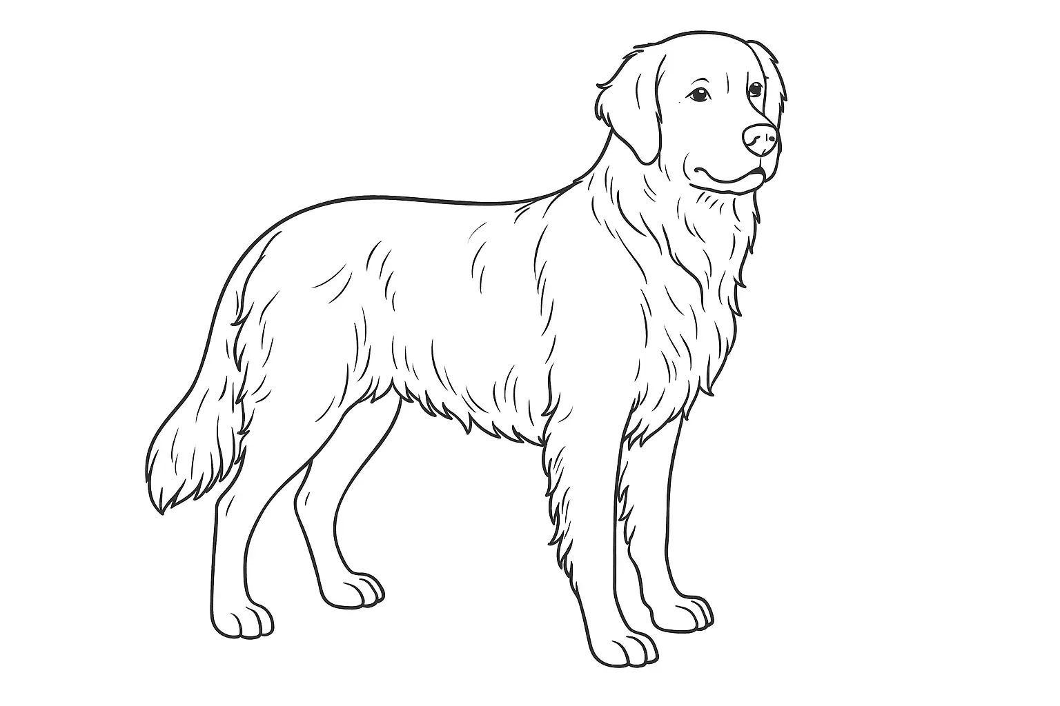 Simple Golden Retriever Coloring Page