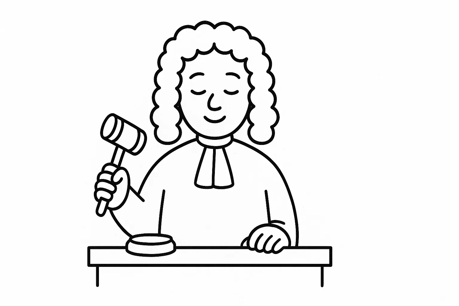 Simple Judge Coloring Page Free PDF Download