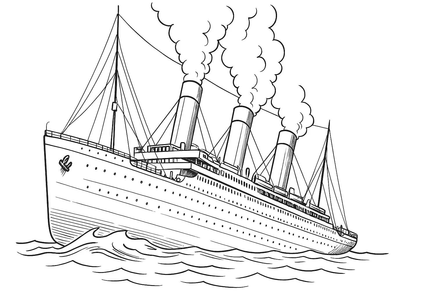 Sinking Titanic Coloring Page – Free Download
