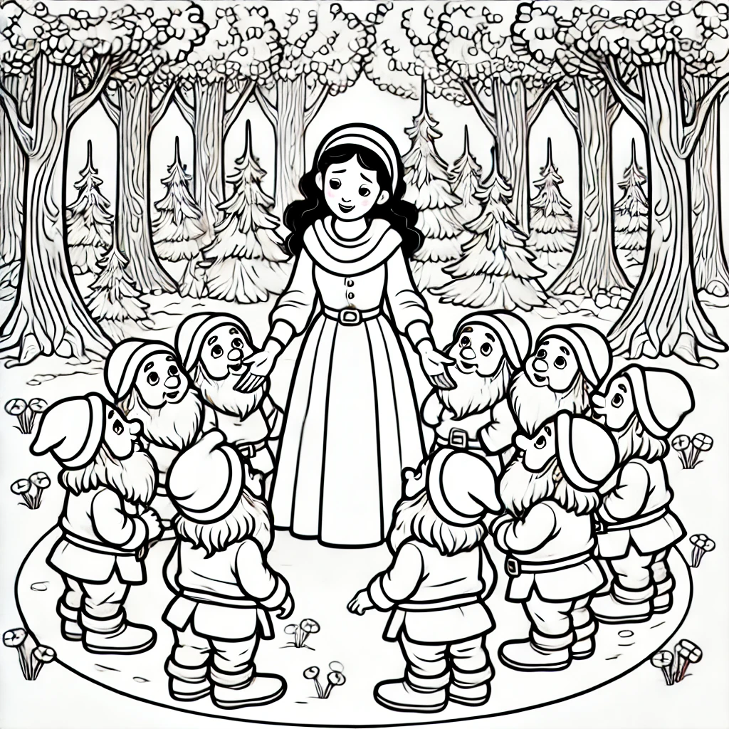 Snow White and Dwarves in the Forest