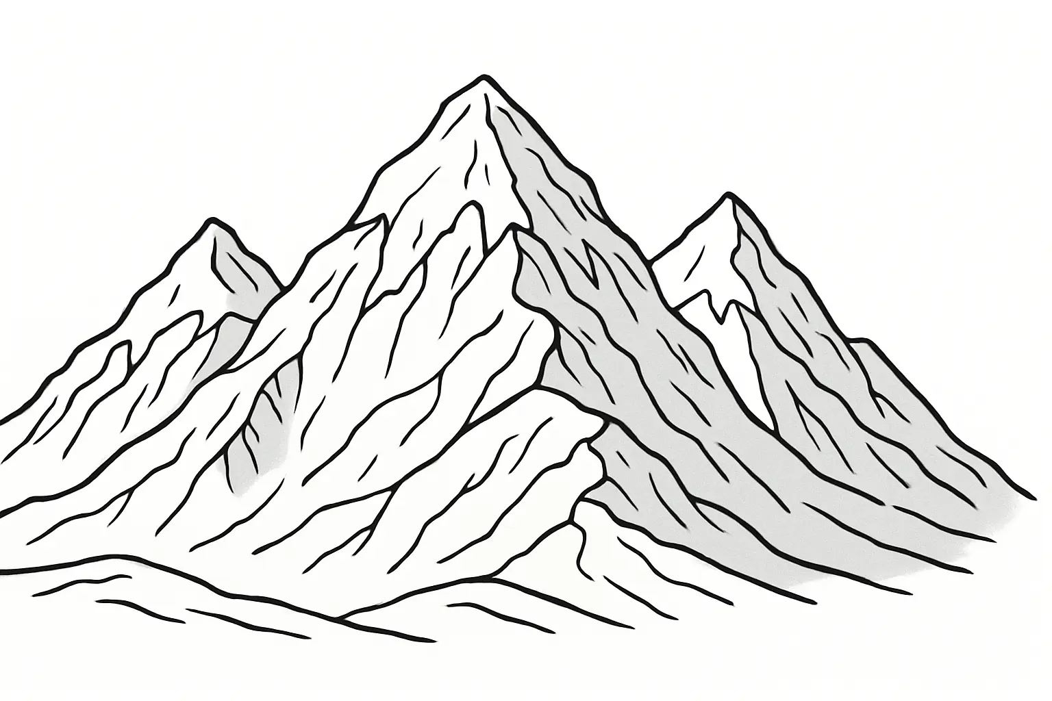 Snowy Mountains Printable Coloring Page