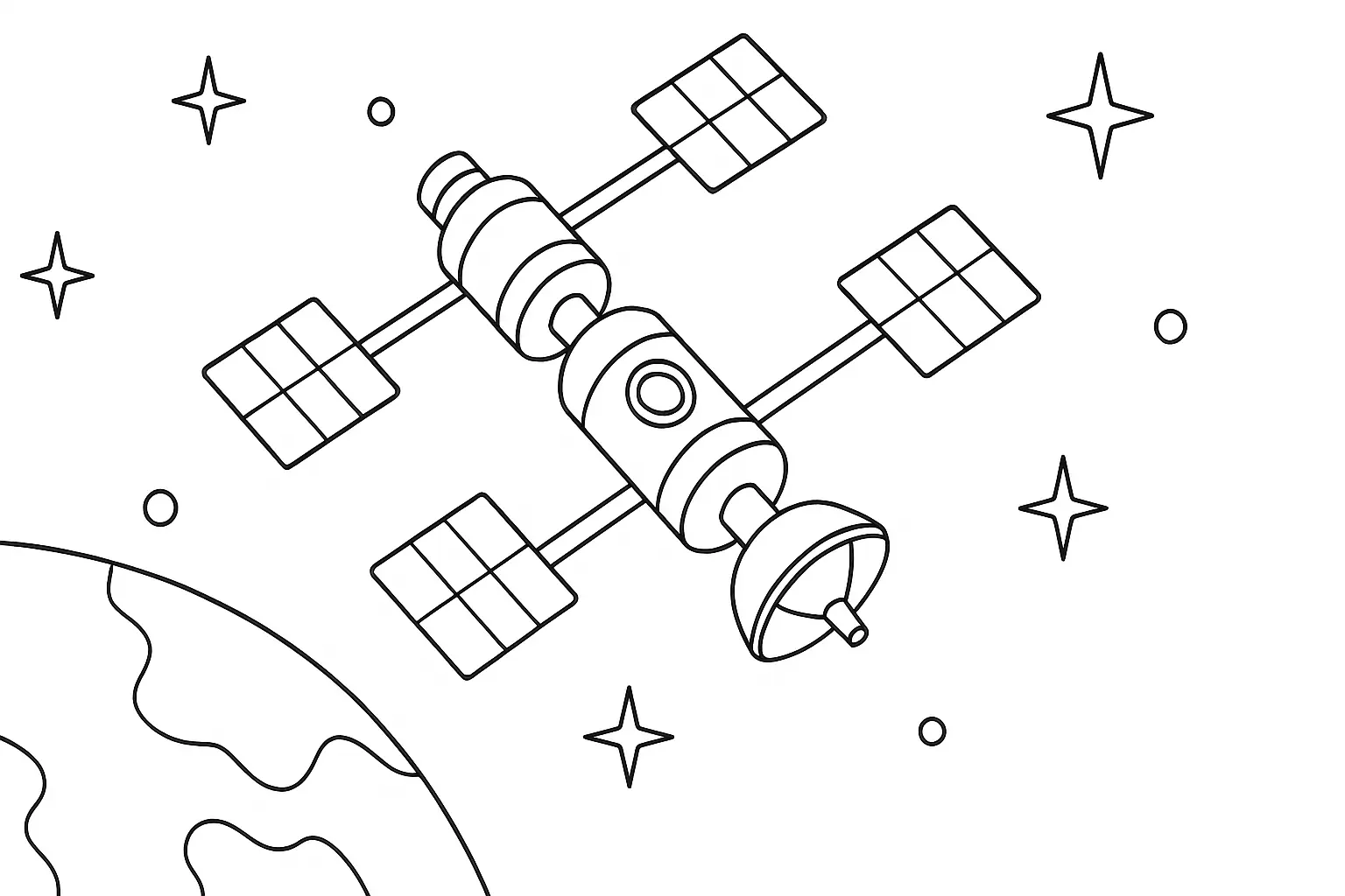 Space Station with Solar Panels