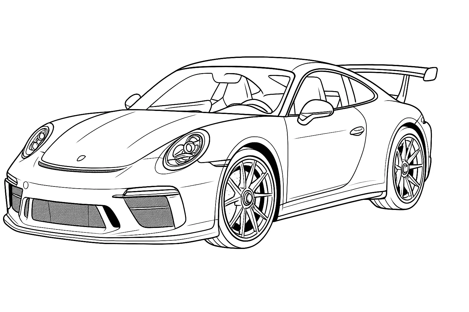 Sports Car Coloring Page – Free to Print & Color