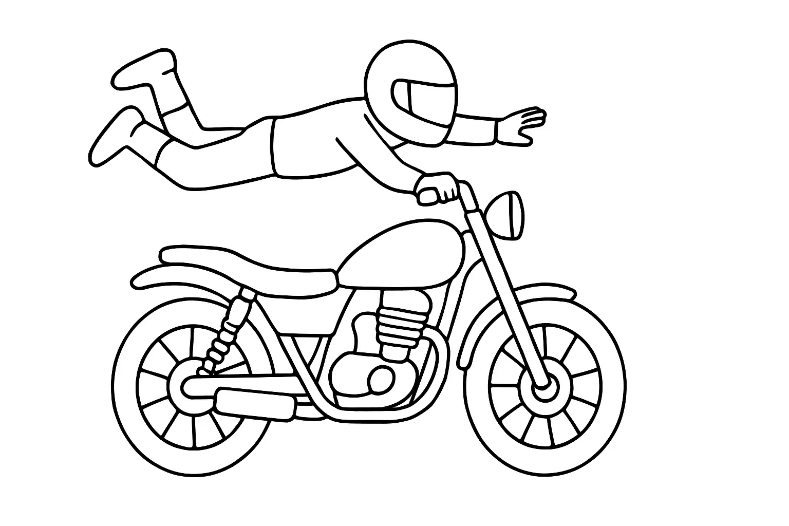 Stuntman on Motorcycle to Print