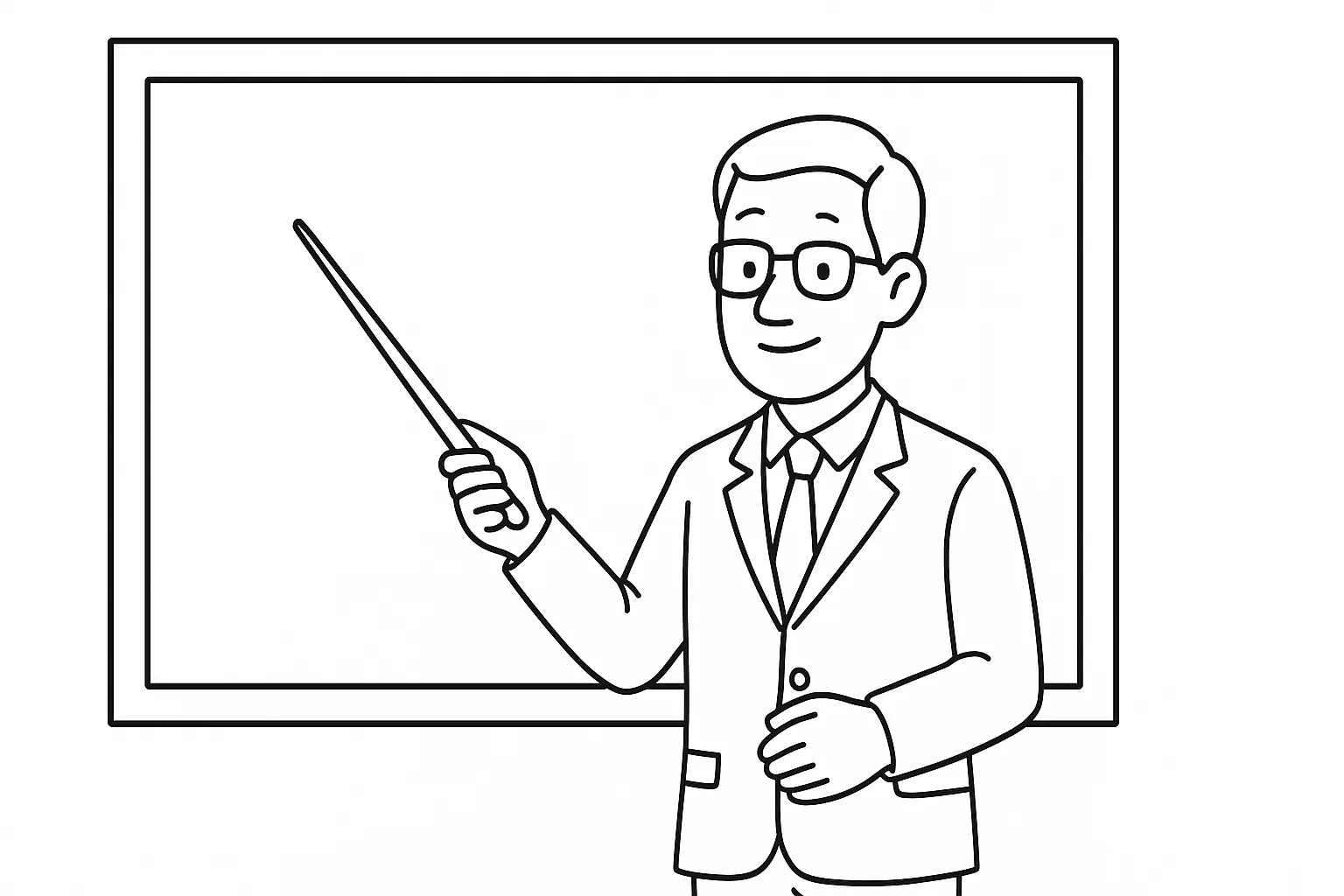 Teacher with Pointer in Class