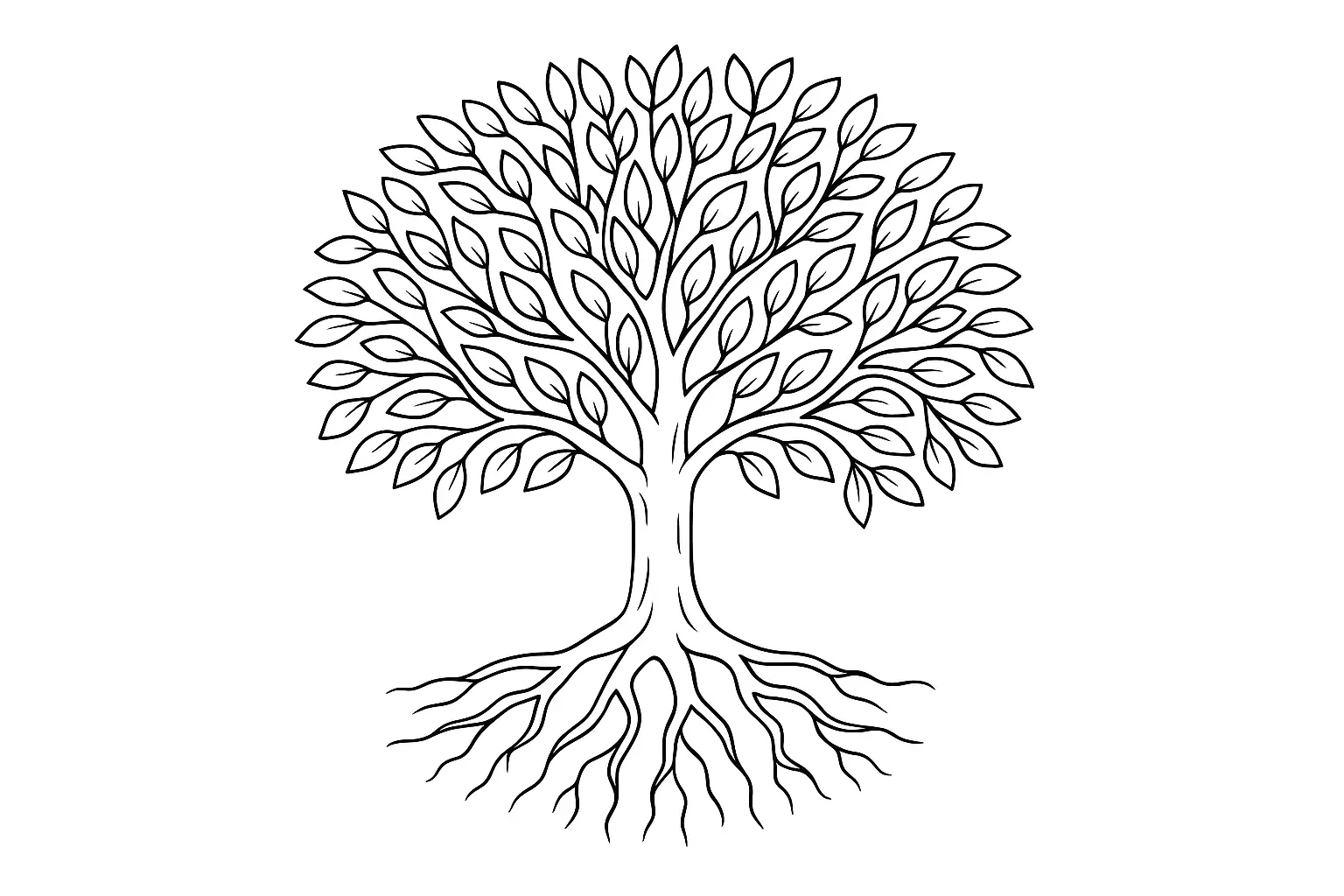 Tree Coloring Page Free – Beautiful Template for Kids