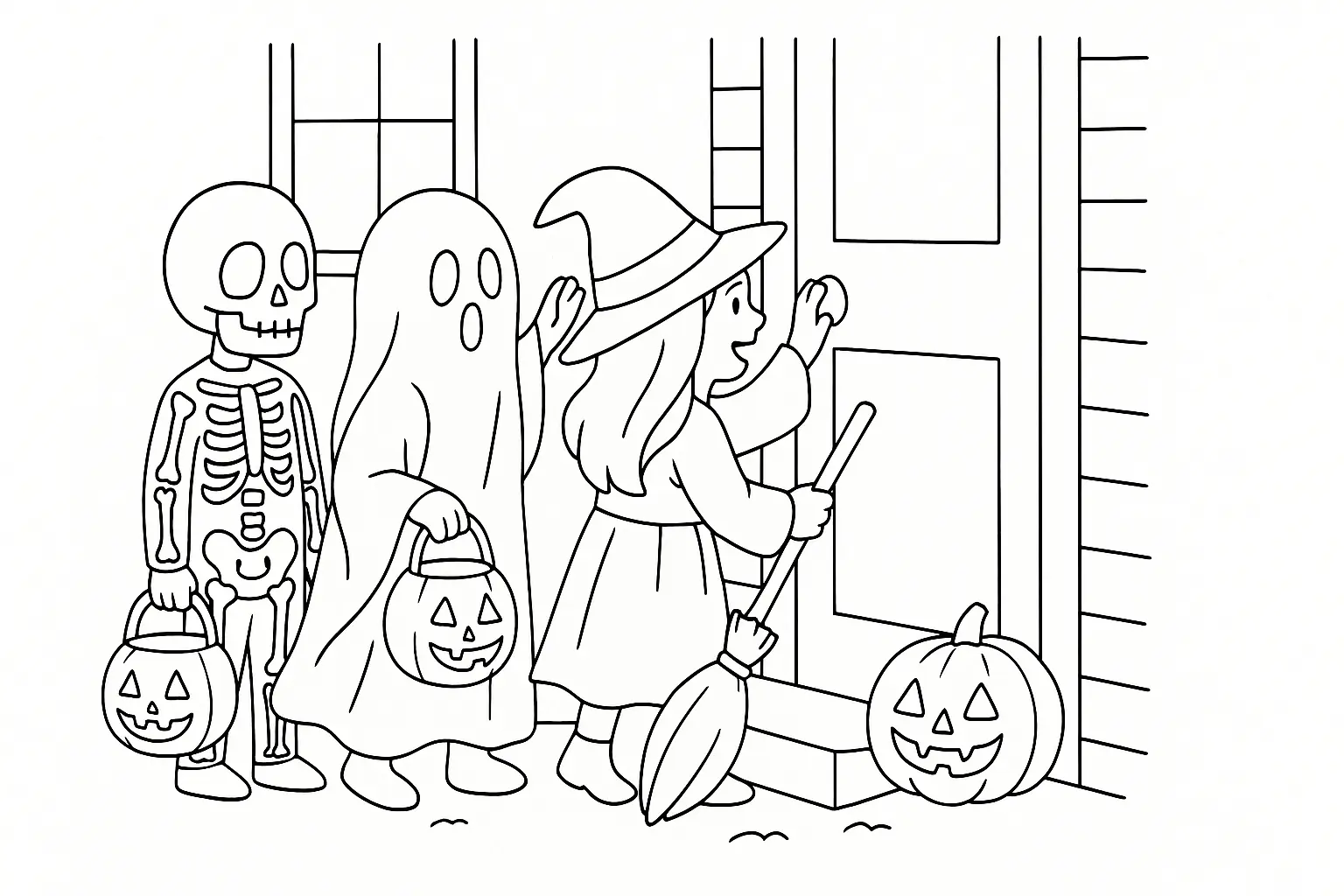 Trick-or-Treat: Halloween Coloring Page (PDF)