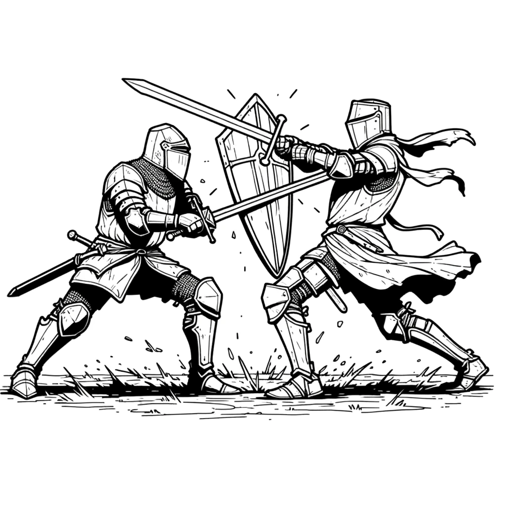 Two knights in a duel