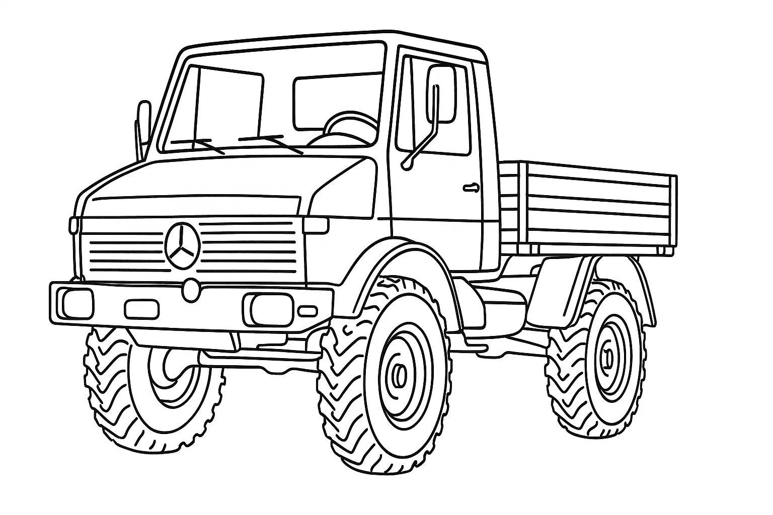 Unimog Coloring Page: Simple Template to Print
