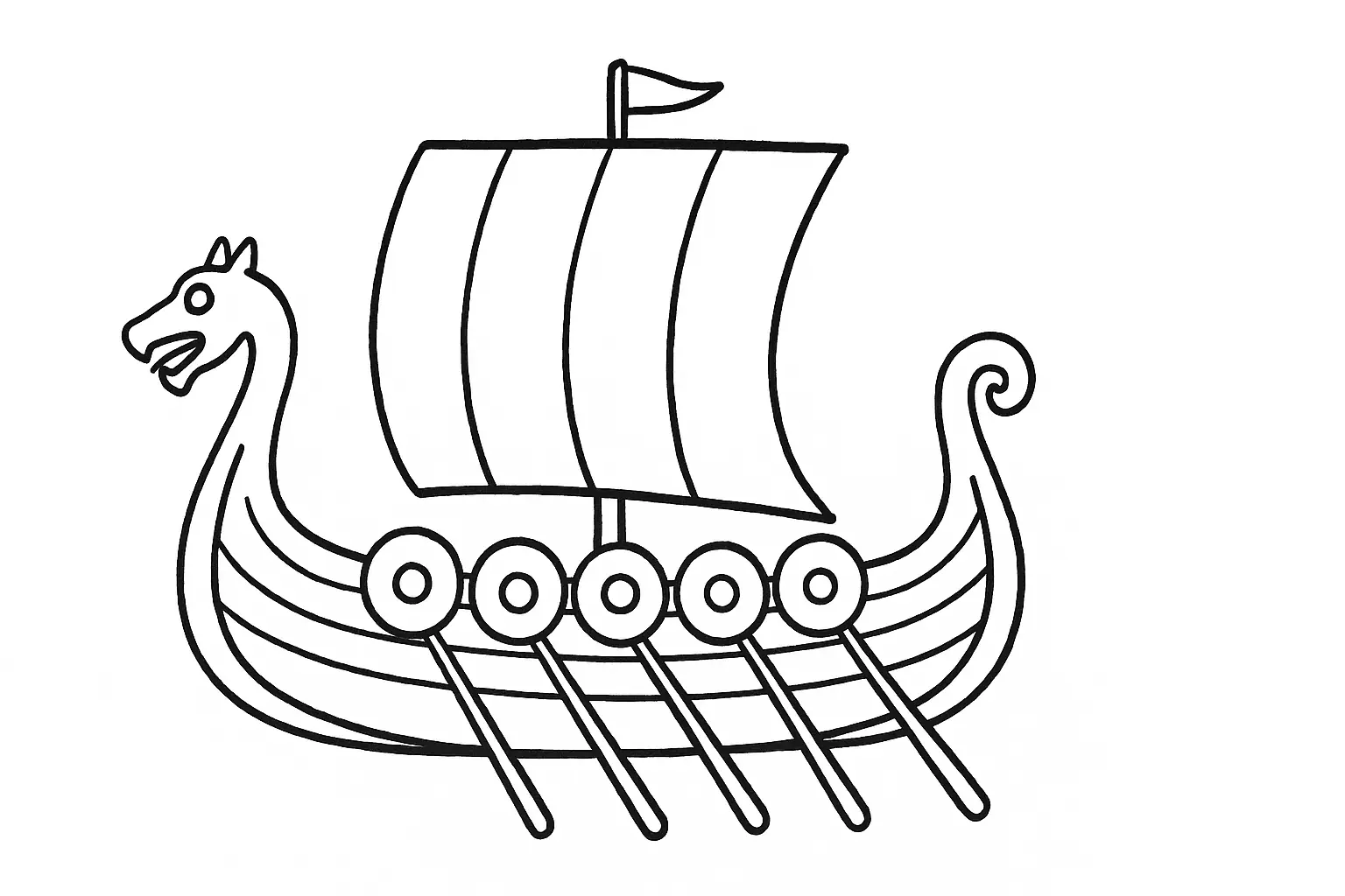 Viking Ship Coloring Page – Template for Kids