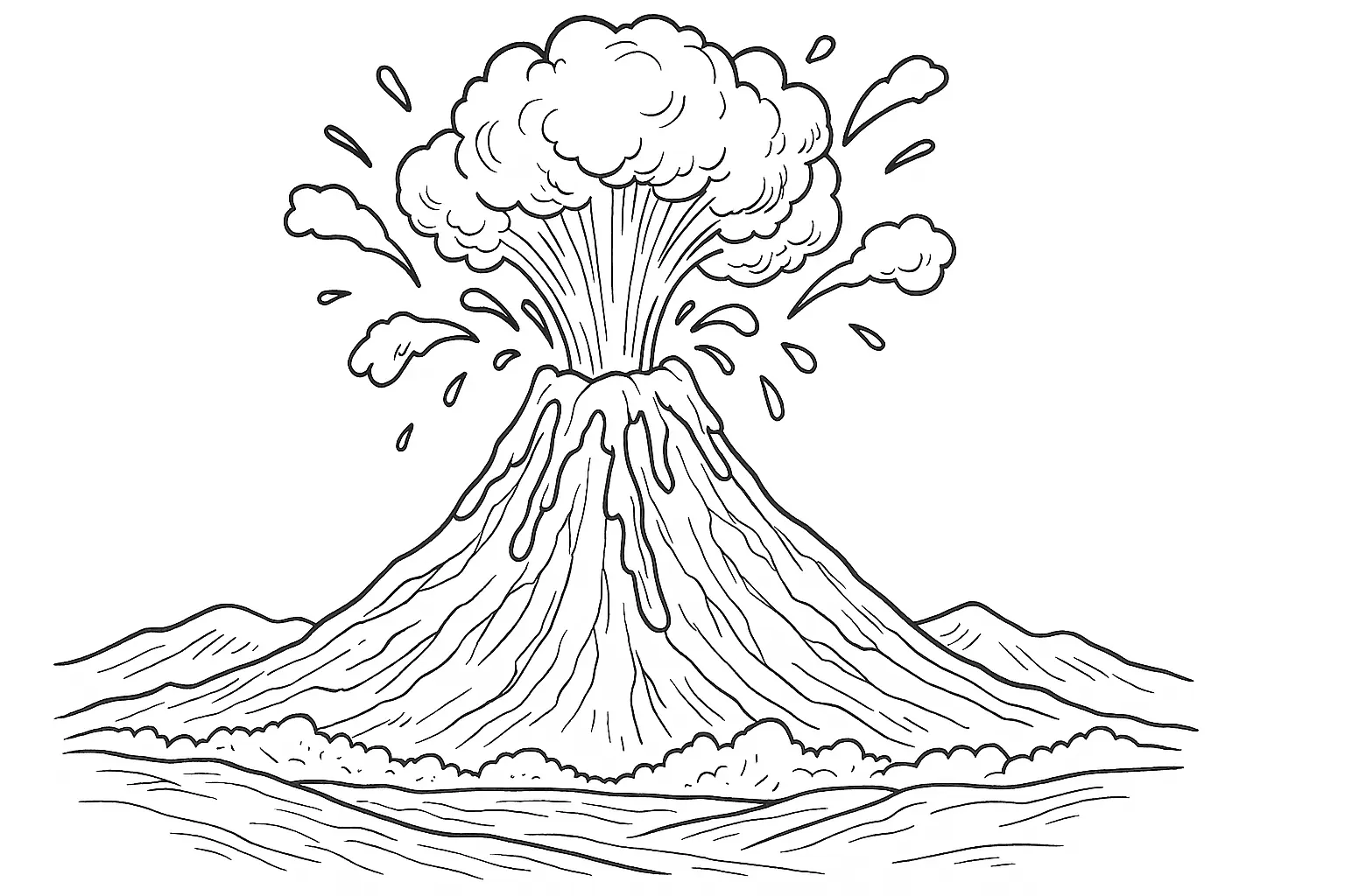 Volcanic Eruption with Lava Fountain