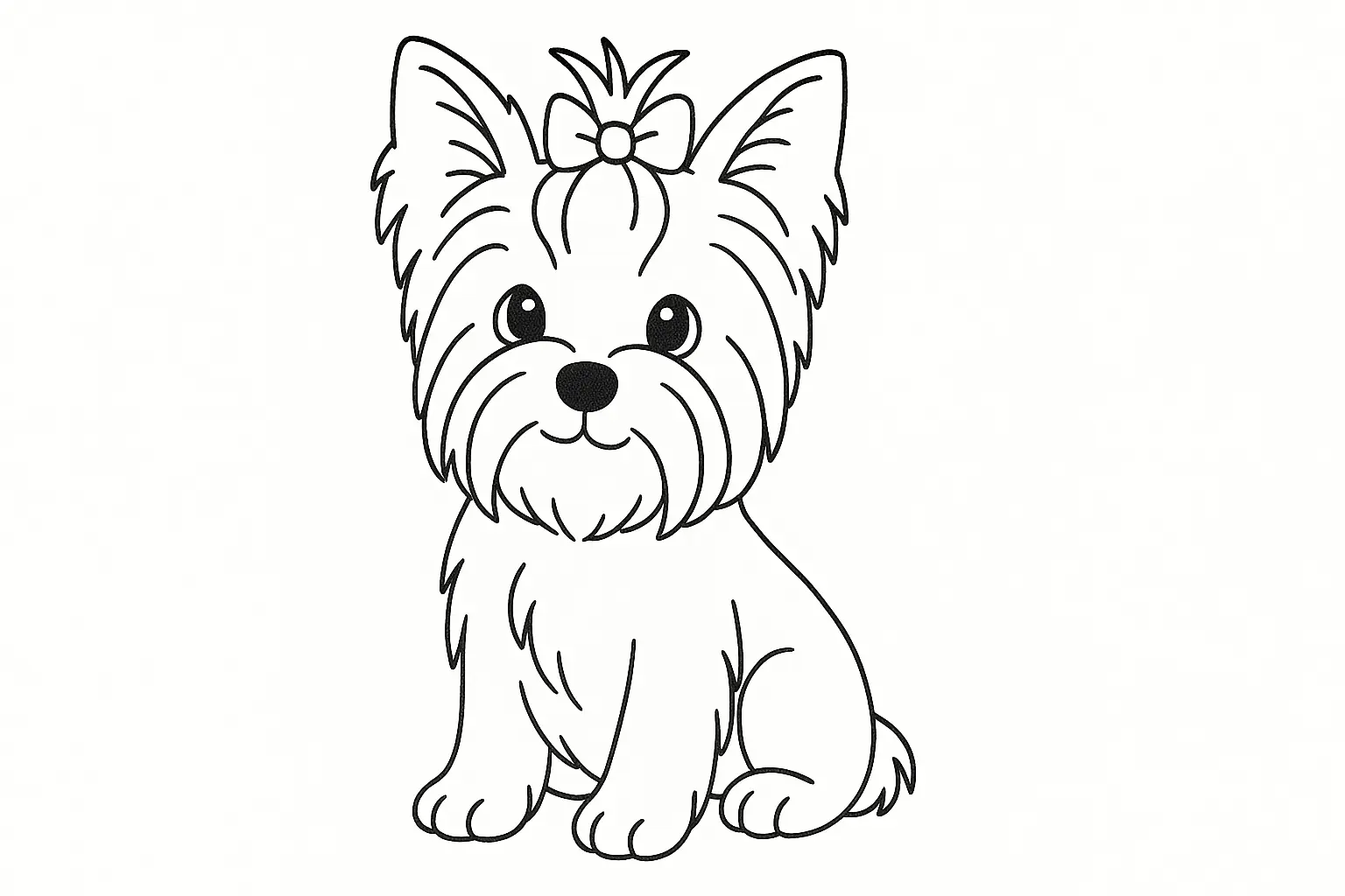 Yorkshire Terrier Coloring Page: Free Template for Coloring