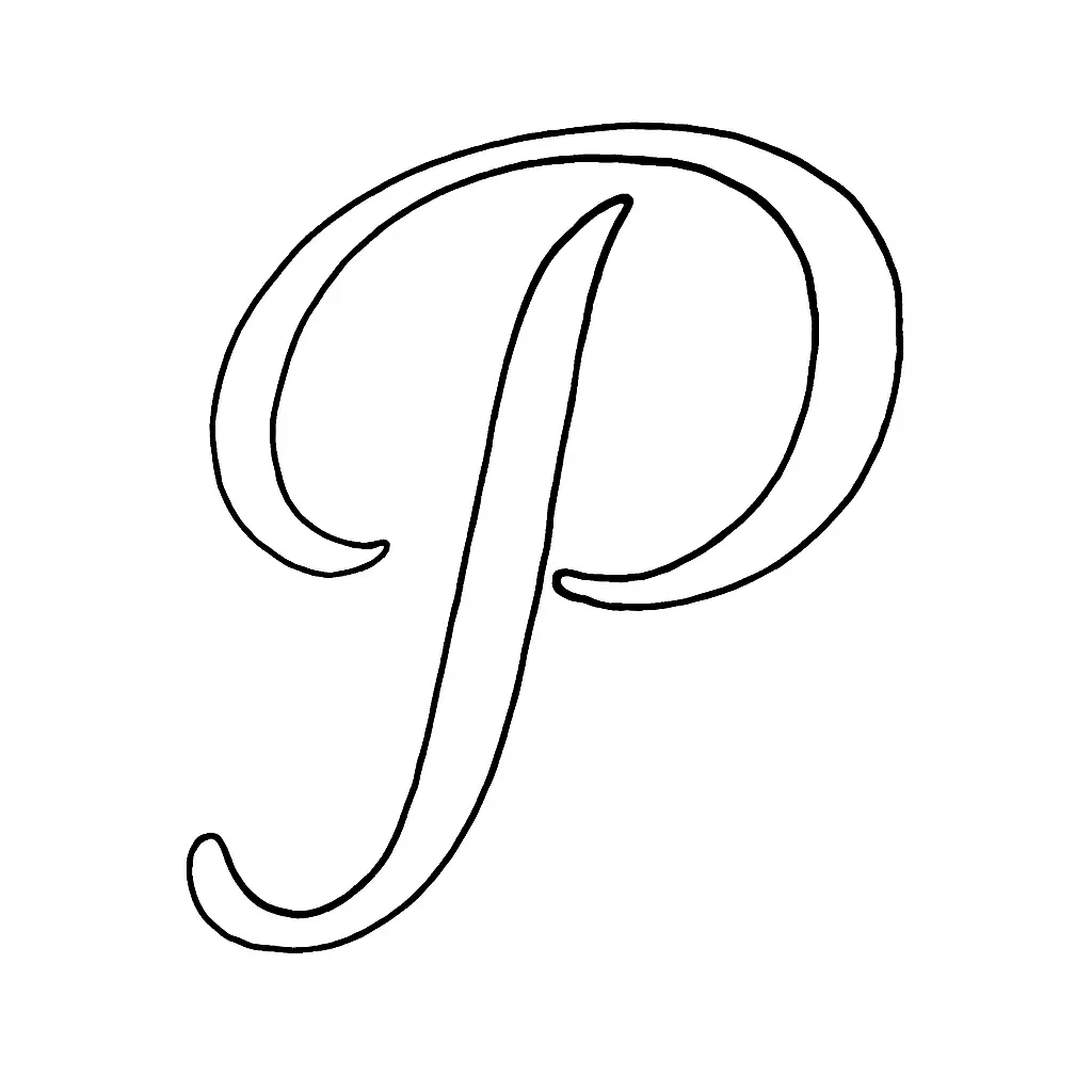 Learning Aid: Letter P Coloring Page (PDF)