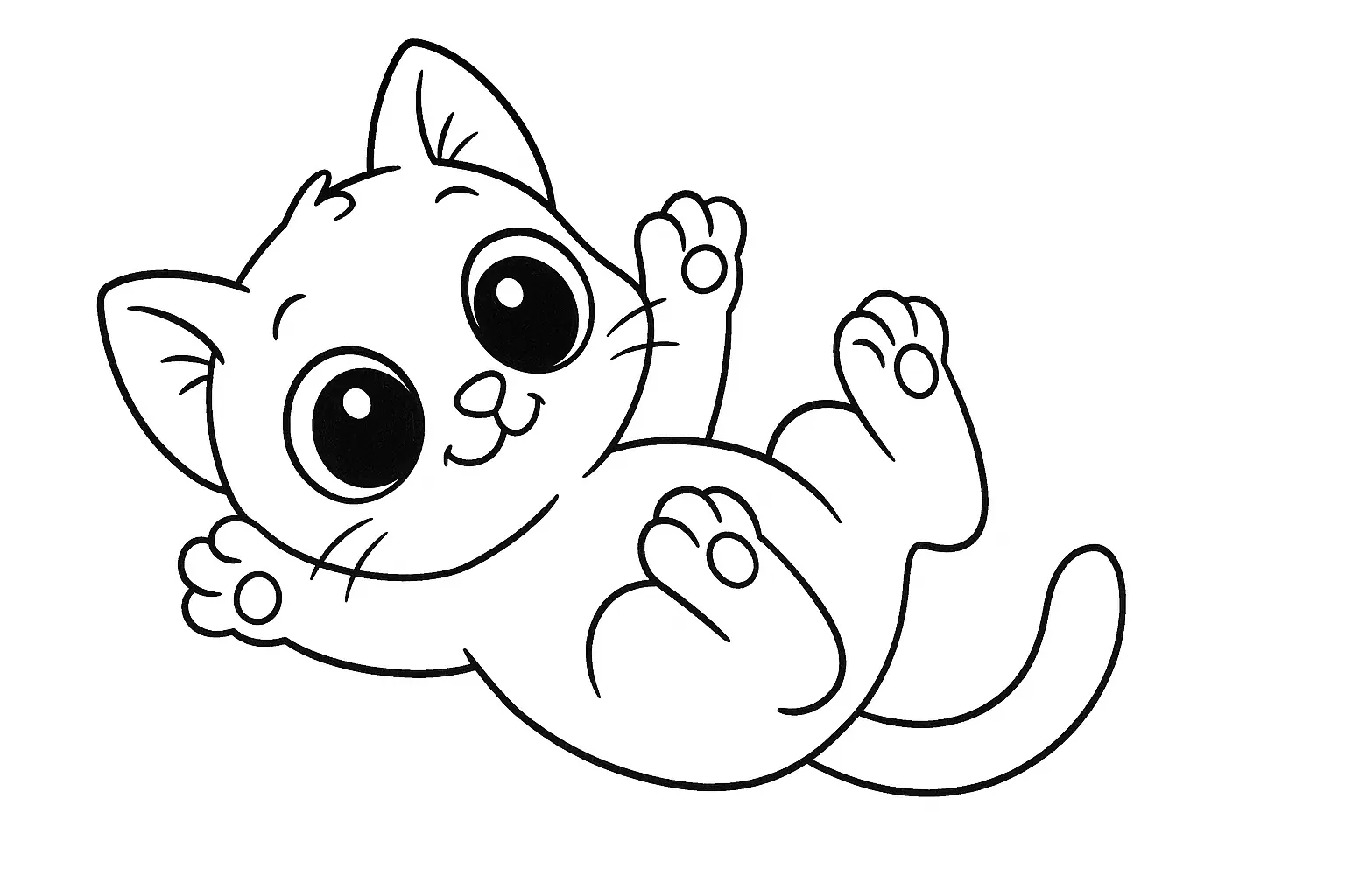 Rolling Cat – Cute Coloring Page for Kids (Free)